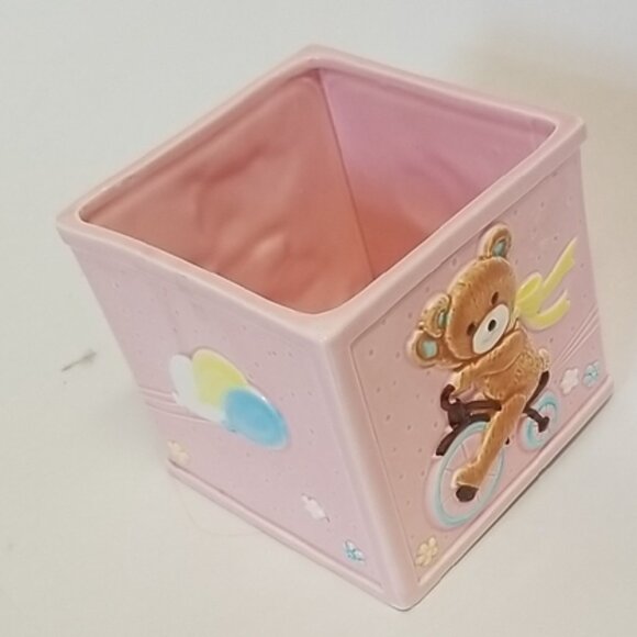 Ceramic Pink Teddy Bear Toy Box - Picture 1 of 10